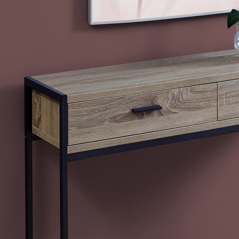 Console étroite avec structure en métal, Taupe