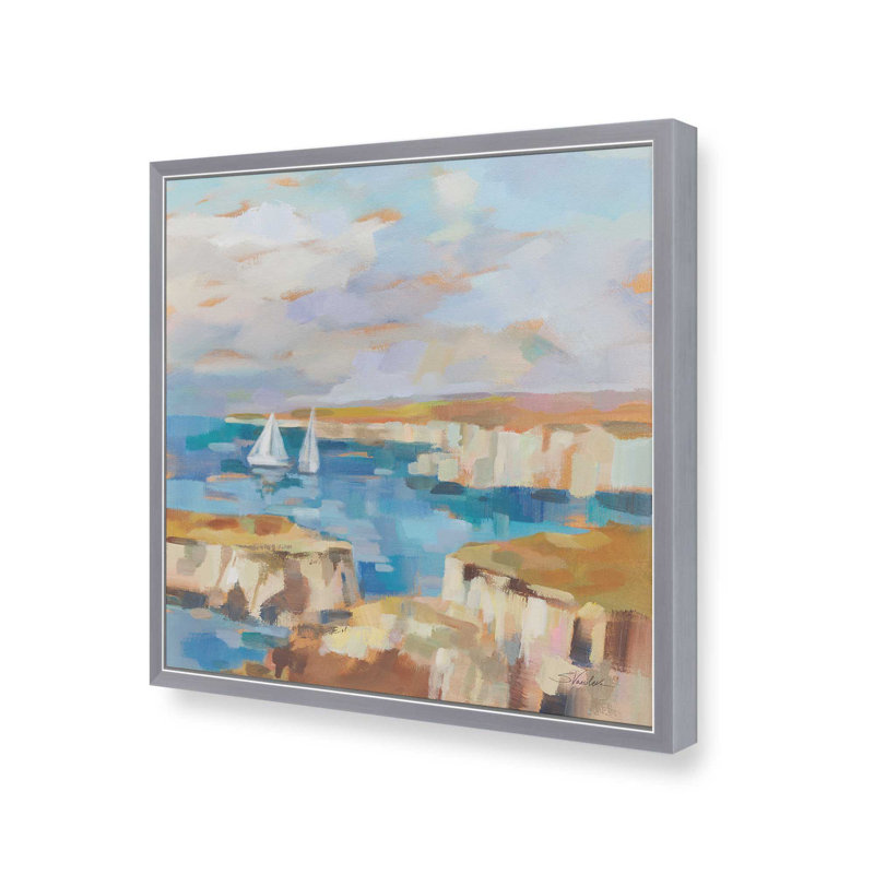 «Cape Kaliakra» par Silvia Vassileva, reproduction d'art, H 36 po x l 36 po, Argent argent