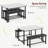 Dining Table Set for 4, Kitchen Table with 2 Upholstered Benches, Rectangular Dining Room Table Set, 3 Piece Kitchen Table Set for Small Space, Apartment, Studio, Marble White