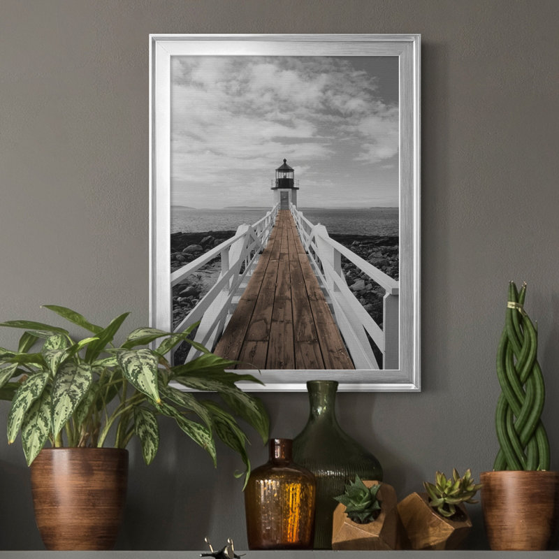 Port Clyde Lighthouse - Photographie de cadre photo sur toile, H 18,5 po x l 24,5 po x P 1,5 po, Argent