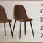 Ensemble de 4 chaises de salle à manger, chaises de style moderne, sièges rembourrés en cuir de selle, chaise de cuisine en forme de cuillère avec pieds en métal noir, chaises de salle à manger pour cuisines de restaurant (brun)
