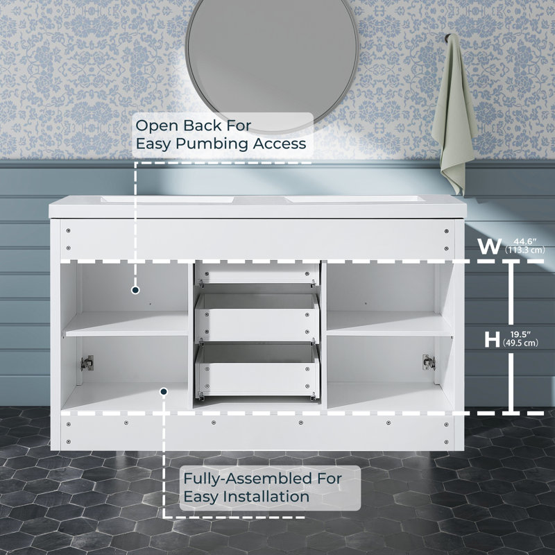 60'' Single Bathroom Vanity With Cultured Top, Pre-Assembled Bathroom Cabinet