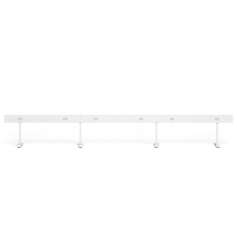 Rail électrique à rampe, H 23,5 po x l 120 po x P 14,5 po, Blanc