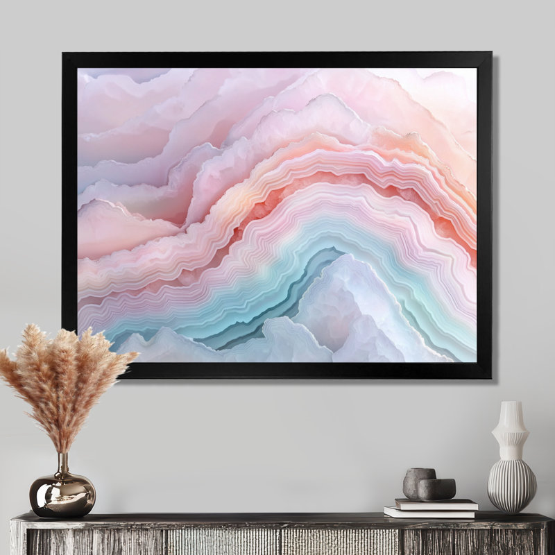 Agate Dream River II - pierre géode, art mural, Reproduction encadrée d'une seule photo sans pass, Noir, H 12 po x l 20 po