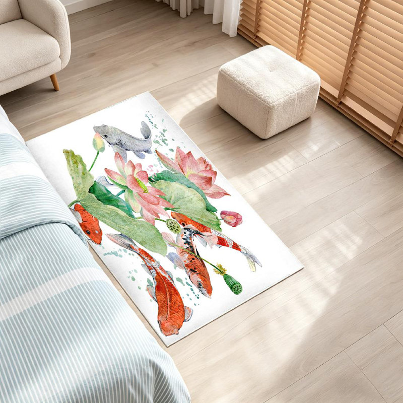 Tapis rose lavable à la machine japonais, Rectangle 32" x 47"