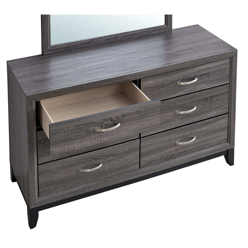Vanves 6 Drawer  Dresser, Gray