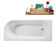 67" Streamline Soaking Freestanding Tub and Tray With Internal Drain