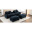 Canapé modulaire à 4 places, double coussin, hublots, porte-gobelets et repose-pieds amovible-420075959