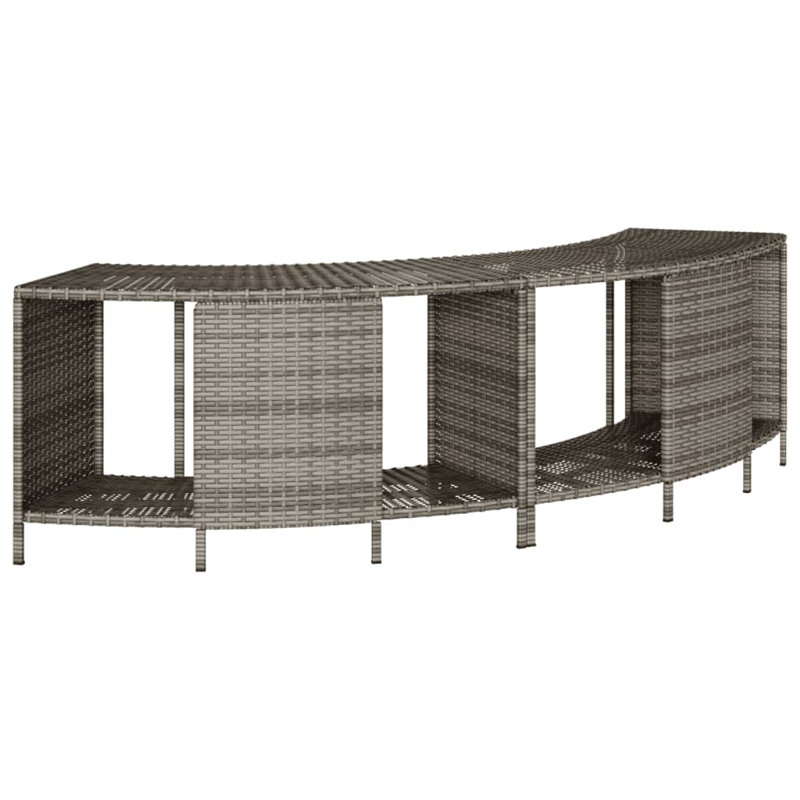 Vidaxl Hot Tub Surround Grey Poly Rattan And Solid Wood Acacia, Grey