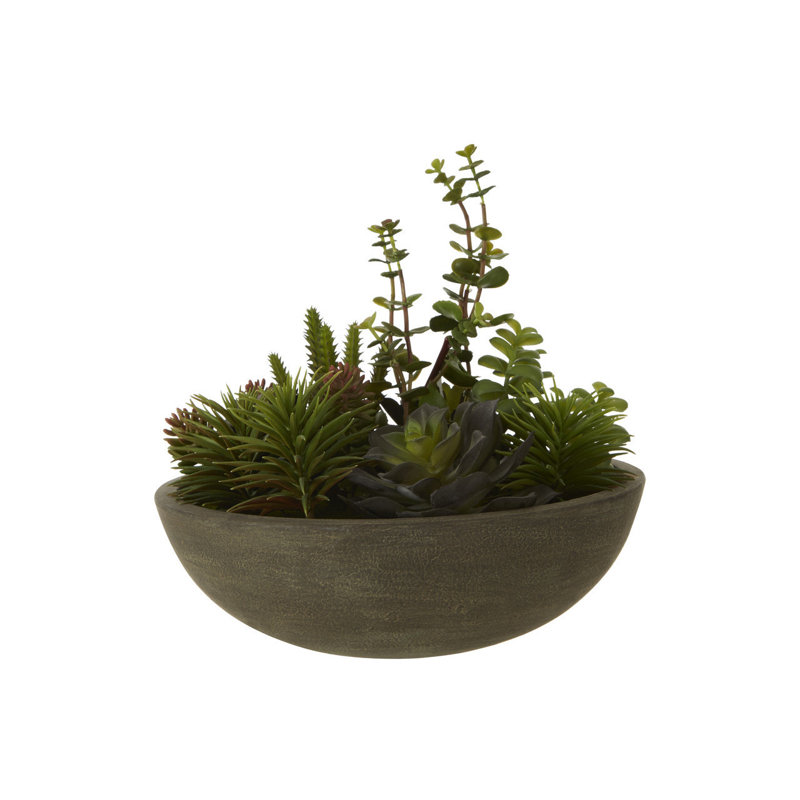 29cm Faux Succulent Plant in Stone Planter