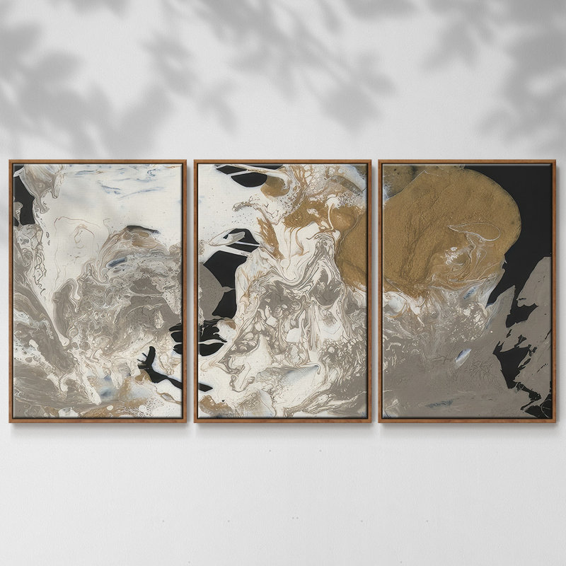 «White Mask II», reproduction sur toile flottante 3 pièces, Noyer, H 36 po x l 75 po x P 2 po