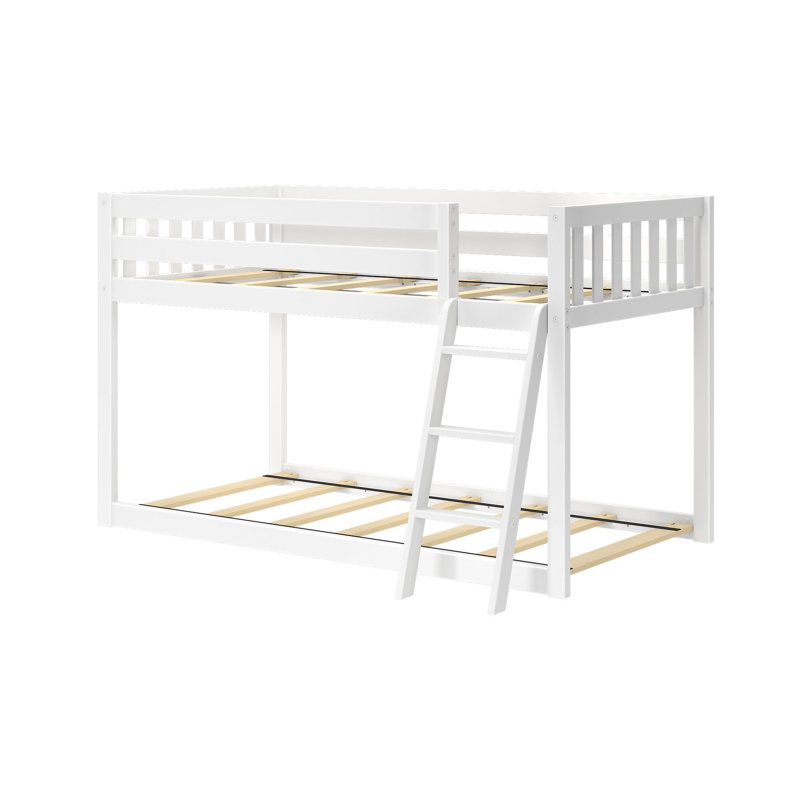 Lit superposé simple en bois massif Lylee, Blanc