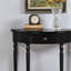 Console demi-cercle en bois massif noir-273260989