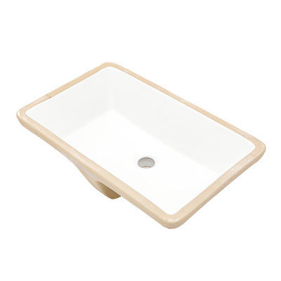 21"X13" Undermount White Ceramic Bathroom Sink, Stain Surface, Ideal For Multiple Settings Rectangular Acid , Low Water Absorption, Great Various Spaces