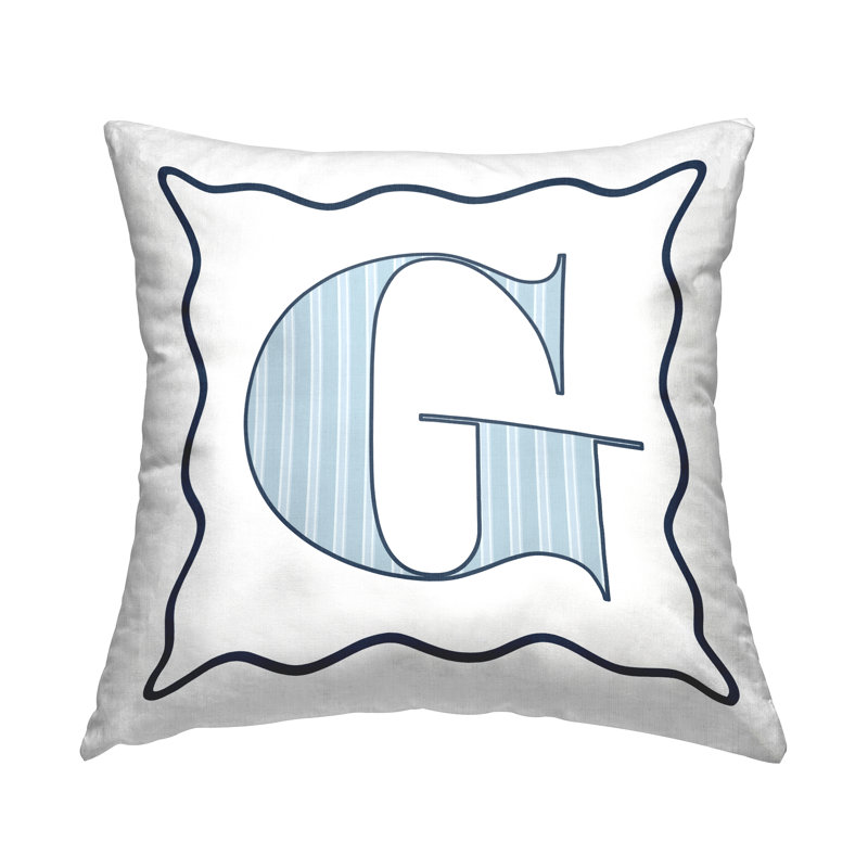 Coussin décoratif en polyester à pois bleu 18 x 18, G