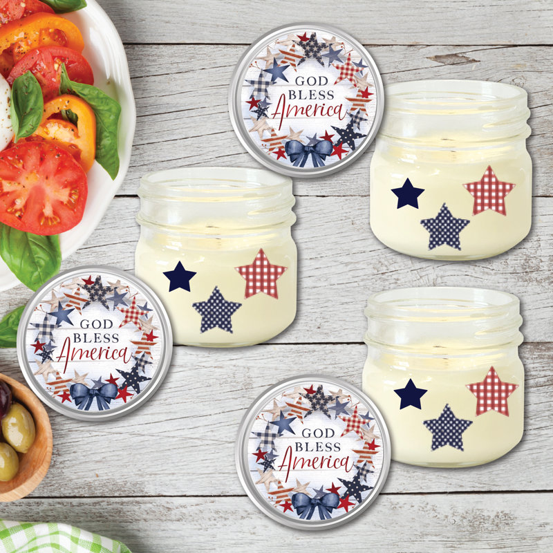 Celebrate 250 God Bless America Wreath 4 oz Citronella bougie en cire de soja 3 pièces Ensemble