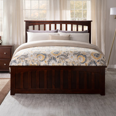 Brunelle Solid Wood Foundation Bed with Matching Footboard & Built-in Charger