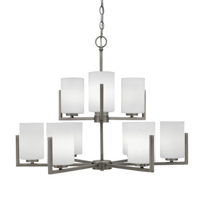 Lustre 9 lumières Dayberry illustré avec verre de 4 po
