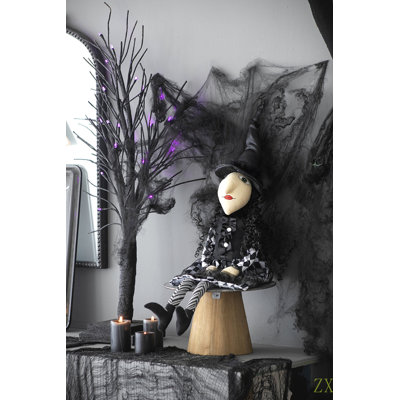 21"H Halloween Sitting Witch Decor
