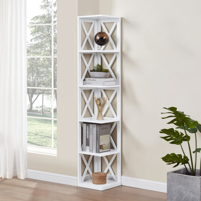 Darek 63.75" H x 12" W Corner Bookcase