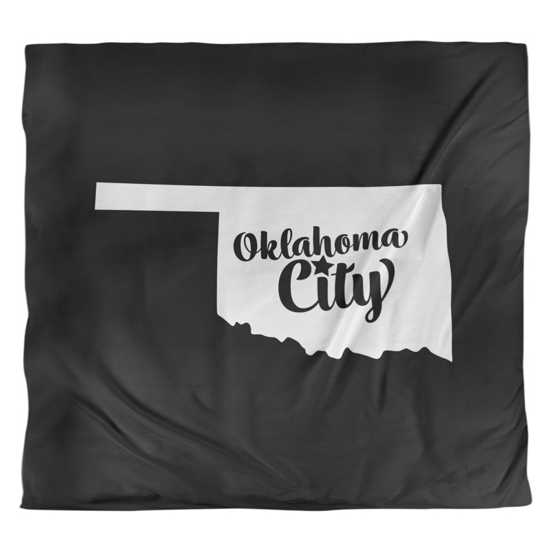 Housse de couette oklahoma city oklahoma, Housse de couette pour très grand lit, Noir, Microfibre