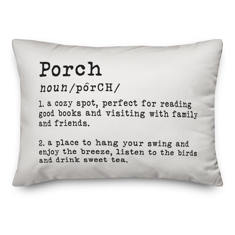  Housse et insert pour oreiller rectangulaire d'extérieur Porch, Blanc cassé / noir