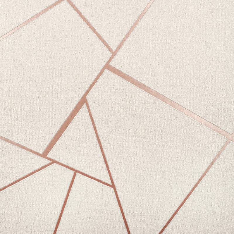 Quartz 10m x 53cm Metallic Wallpaper Roll, Rose Gold