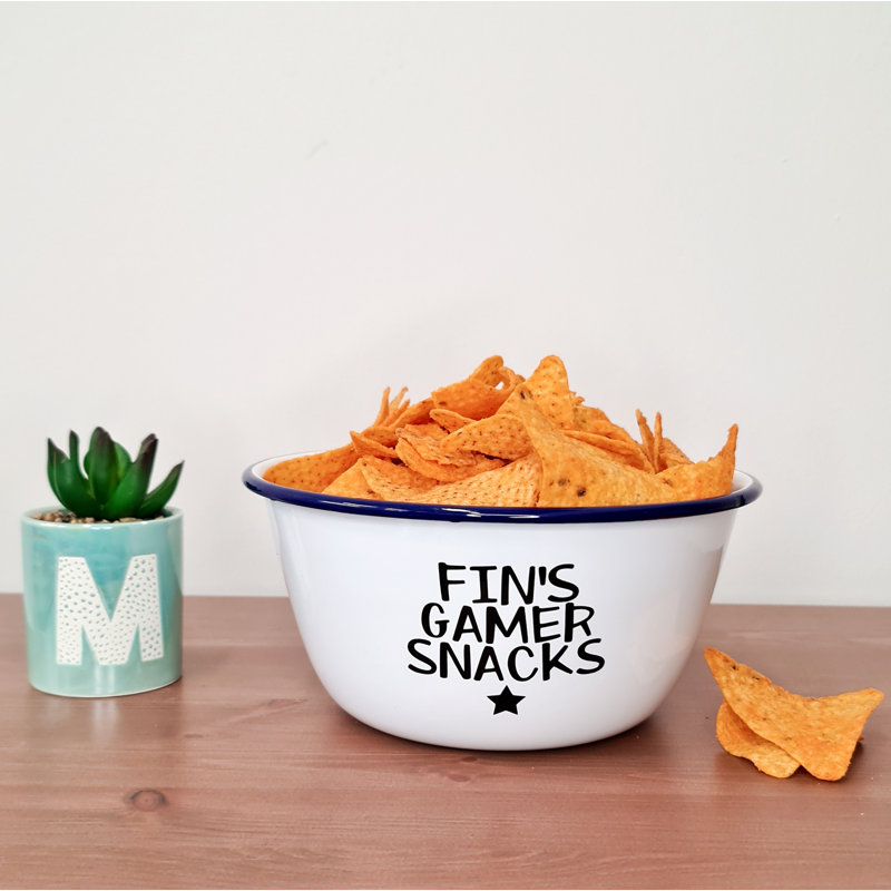 Personalised Crisps Bowl, 6cm H x 12cm W x 12cm D
