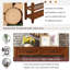 Buffet en bois massif avec 2 tiroirs de rangement et tablettes à niveaux, console de style Mid-Century pour le salon, la cuisine, la salle à manger, le vestibule, le couloir, le vestibule brun et le vestibule