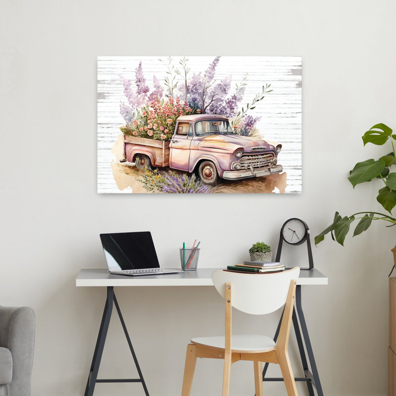 Camion à fleurs rétro I, H 24 po x l 36 po