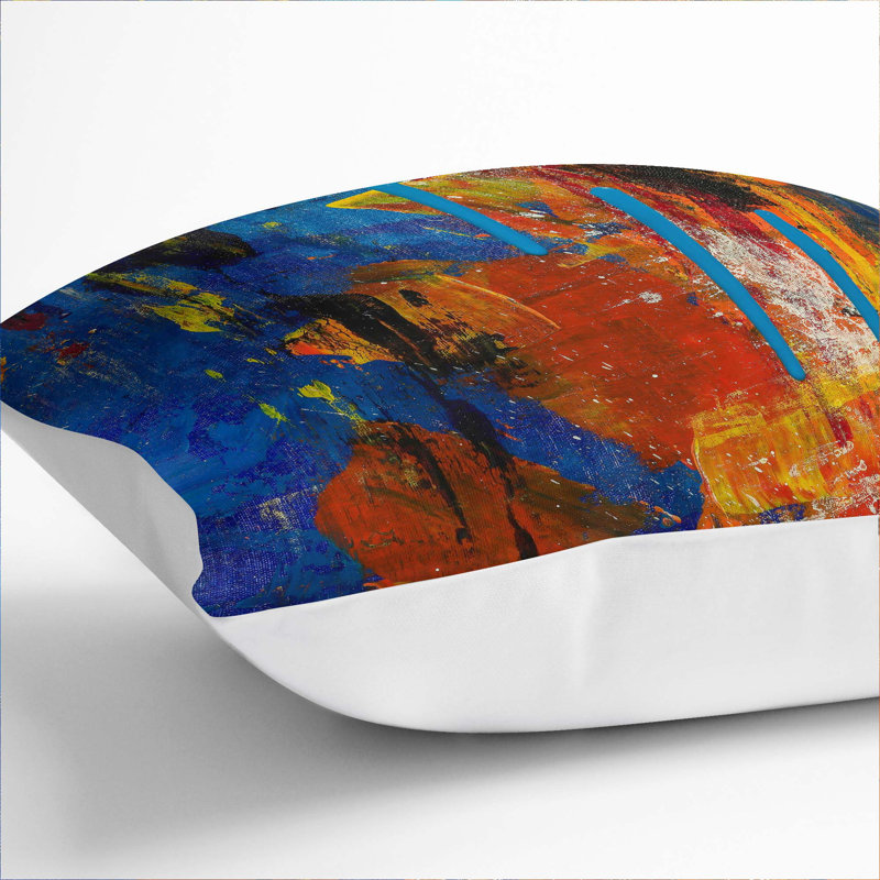 Abstract Square Throw Cushion, White, 55 x 55 cm
