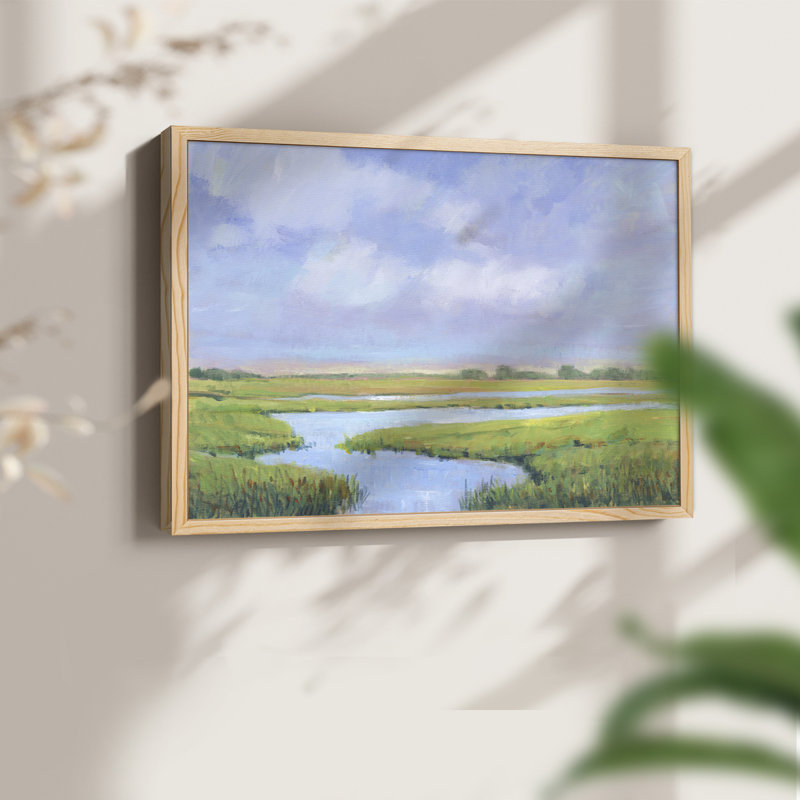 Summer Marsh II - Reproduction encadrée - Restickable, H 8 po x l 10 po, Naturel