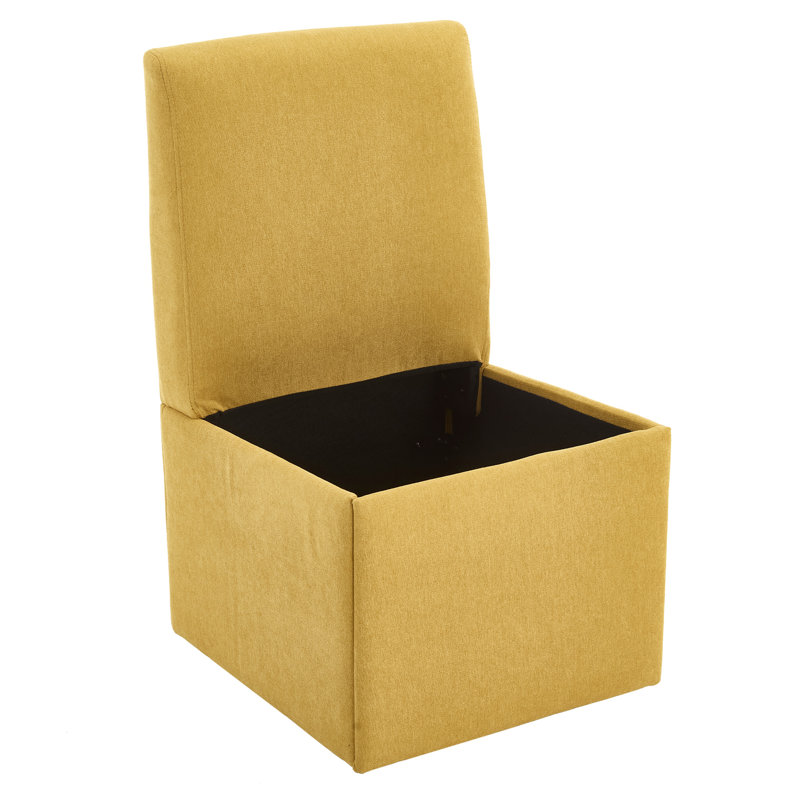 Ensemble de 2 chaises de salle à manger pivotantes rembourrées COOLMORE à 360 degrés avec roulettes et rangement, Jaune