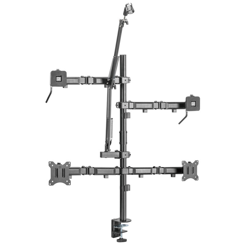 Mount-It Black Multi Screen Desktop Mount for Screens Holds up to 44 Lb. lbs