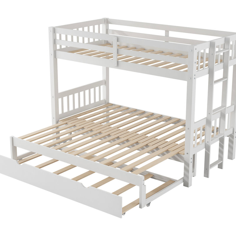 Lit superposé simple au-dessus d'un lit gigogne avec couchette en blanc, peu encombrant, garde-corps, guide d'assemblage pour couchette Rookies, couleur blanche, caractéristiques, placement à votre goût
