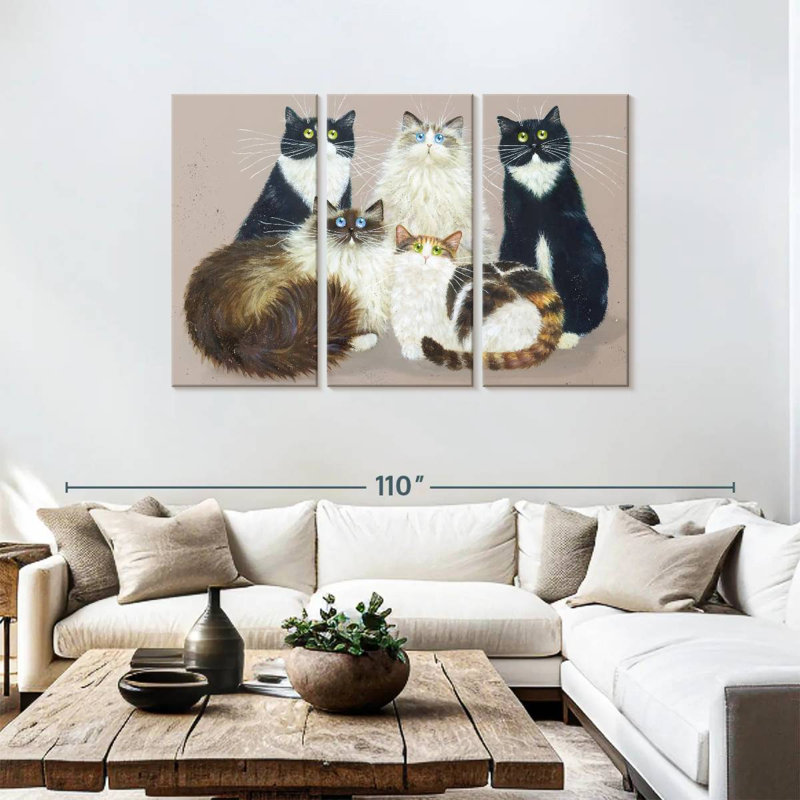 Brampt Five Cat Gang, 48" H x 74" W