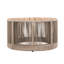 Wood Coffee Table With Rope And Iron - Weather , Great For Den Decor Rustic Style 26-inch Surface, Low Maintenance