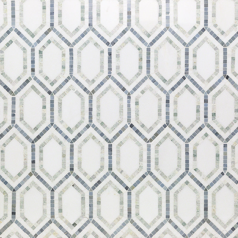 Infinite Marble Honeycomb Wall & Floor Tile, Thassos