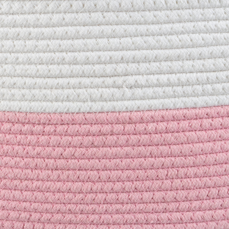 Très grand panier en corde tissée par Highland Dunes, Rose
