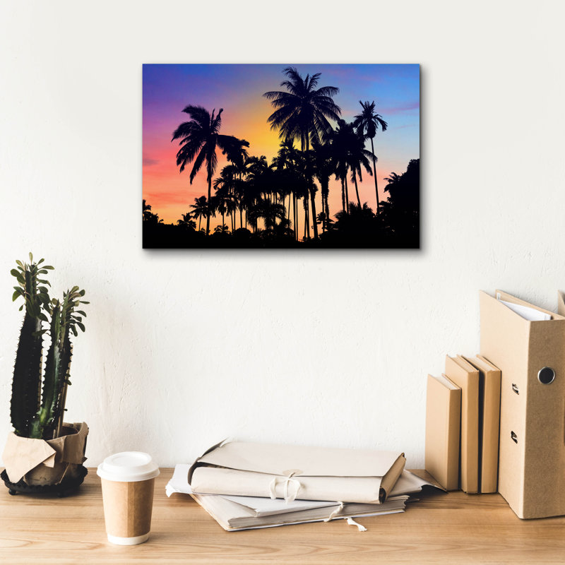 «Coastal Palms» par Mark Ashkenazi, art mural sur toile, H 12 po x l 18 po x P 0,75 po