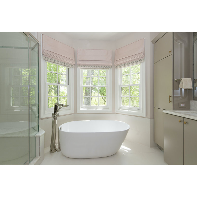 Daniela 58'' L Soaking Bathtub, White, Satin Chrome