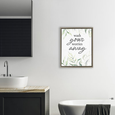 Cadre flottant Wash Worries Away Leaves, design par lettré et doublé