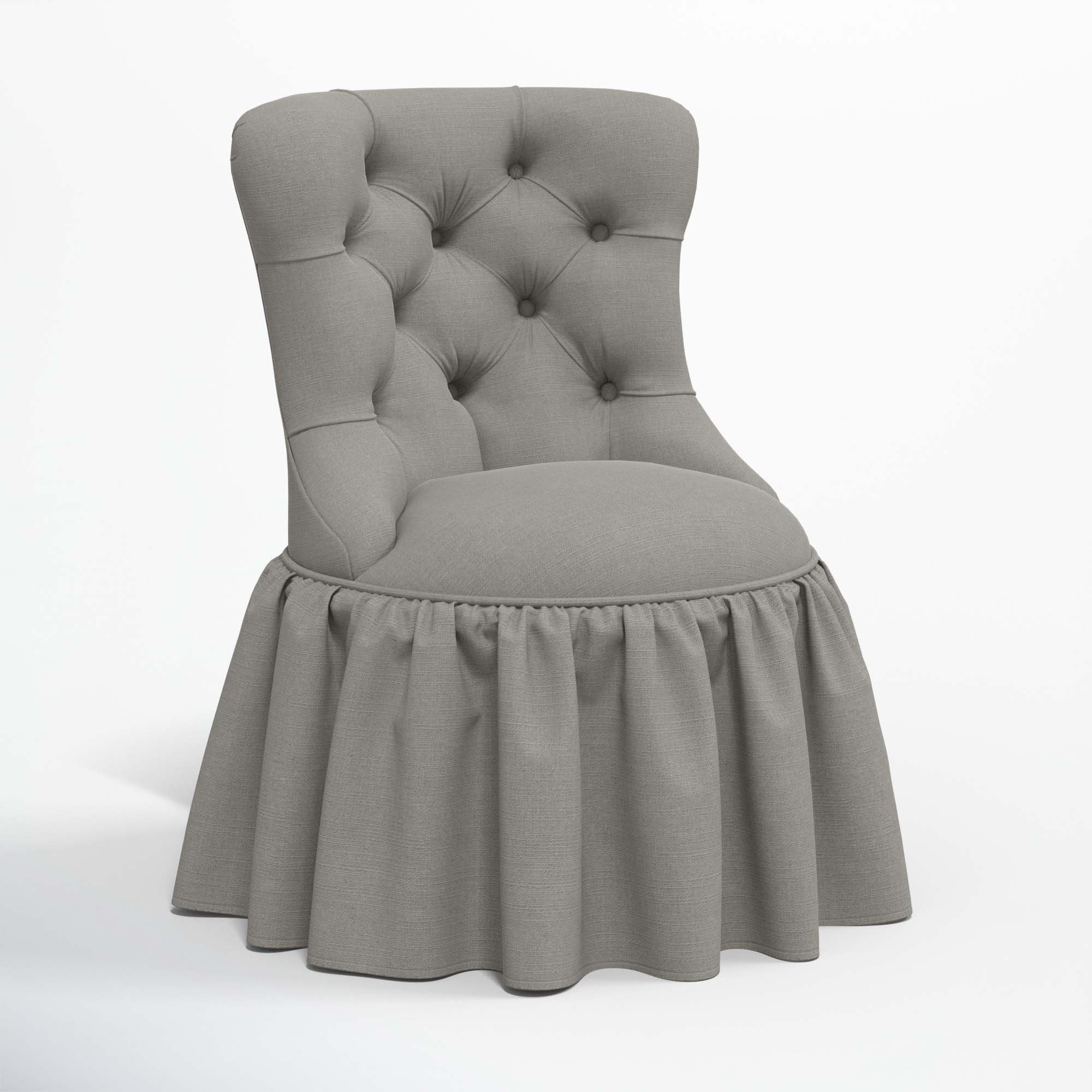 Minnie Upholstered Side Chair, Classic Grey Linen