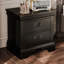 Table de chevet en bois classique, 2 tiroirs de rangement, L 22 po, bois massif-649807980