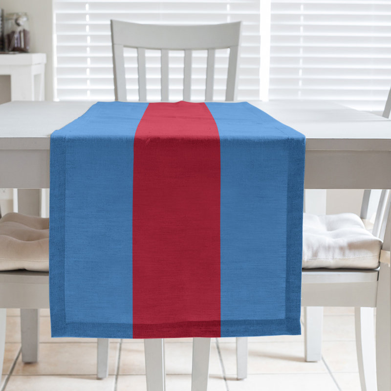 Houston Throwback Football Stripes Table Runner, 72" x 16", Houston Throwback Football Dark Blue/Red, Polyester