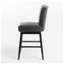 Tabouret de comptoir pivotant en tissu gris anthracite avec pieds en bouleau, siège d'une hauteur de 27,5 po