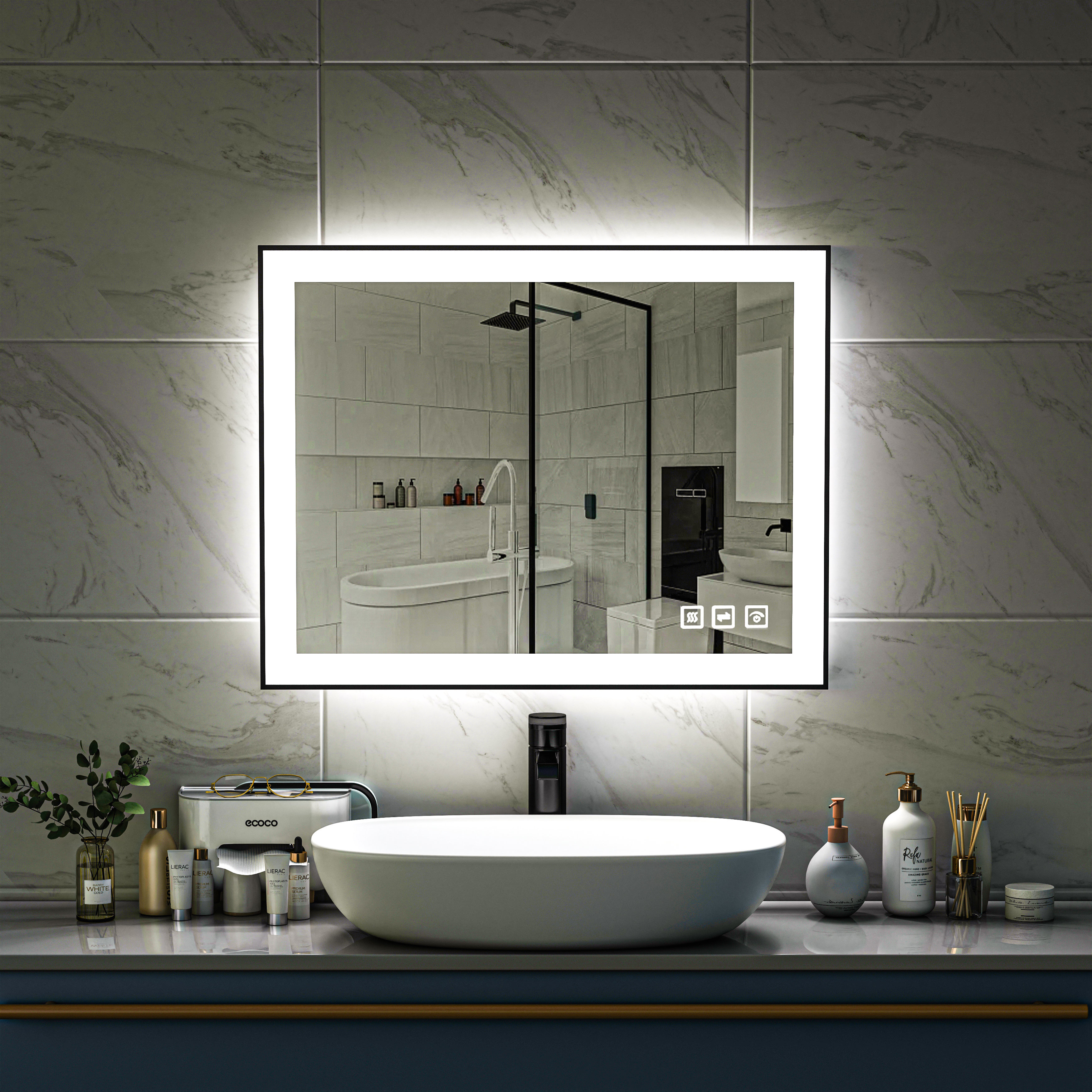 TOOLKISS Multi-Functional Lighted Bathroom Mirror | Wayfair