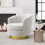 Fauteuil demi-tonneau pivotant en velours Janien-797537521