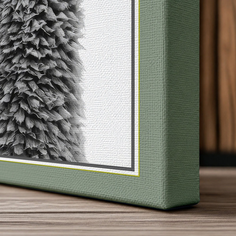 Llama Portrait Minimalist - Wrapped Canvas, 18x12 - 45.7 x 30.5 cm, Sage Border