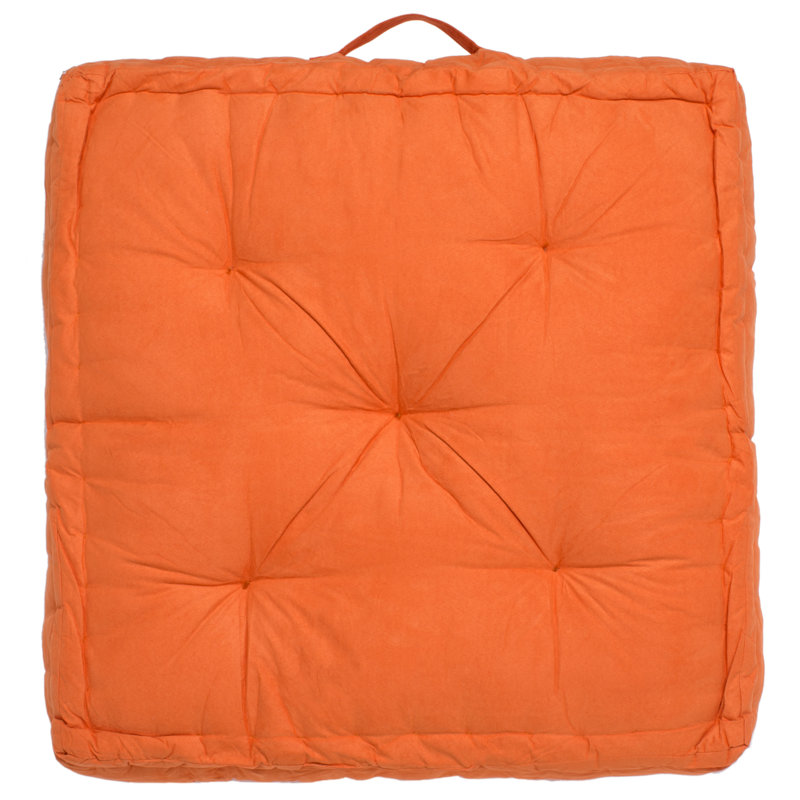 Gardenia Floor Pillow, Orange, 25" H x 25" W